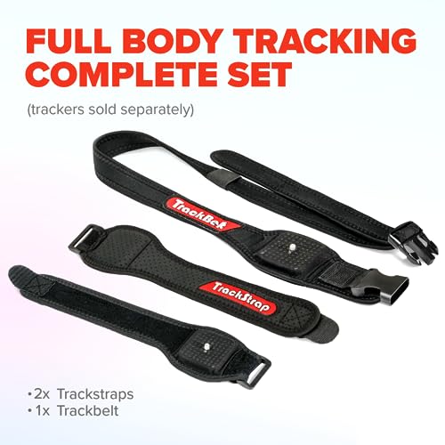 Rebuff Reality TrackStrap Bundle Compatible with Vive Tracker 3.0 & Tundra Tracker –Dance Dash & VRChat Ready, Full-Body Tracking, Motion Capture, Includes Foot Straps & Belt (Trackers not Included)