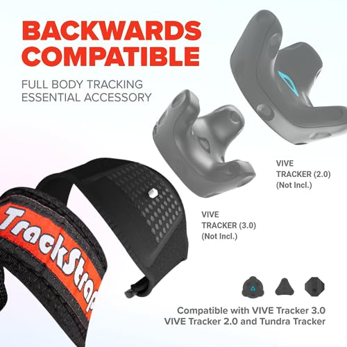 Rebuff Reality TrackStrap Bundle Compatible with Vive Tracker 3.0 & Tundra Tracker –Dance Dash & VRChat Ready, Full-Body Tracking, Motion Capture, Includes Foot Straps & Belt (Trackers not Included)